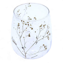 Load image into Gallery viewer, Clear glass with dried flowers elegant flower glass holder for candles
