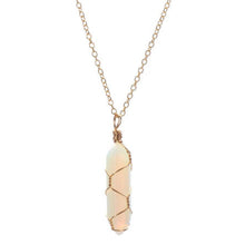Load image into Gallery viewer, crystal point necklace with wire wrap detail
