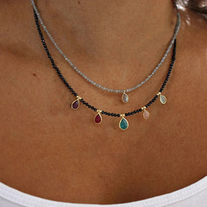  Ethnic style colorful multilayer necklace