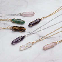 Load image into Gallery viewer, wire wrapped crystal pendant necklace for women