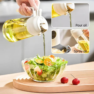 Multi-functional atomized oil spray bottle household utensil