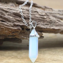 Load image into Gallery viewer, natural-stone-bullet-necklaces-pink-crystal-quartz-bullet-pendants-hexagonal-column-quartz-necklaces-pendants-natural-stone-bullet-pink-crystal-pendant-necklace-bullet-point-crystal