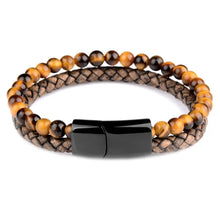 Load image into Gallery viewer, Gift idea for men: leather bracelet with magnetic clasp 