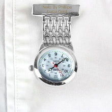 Load image into Gallery viewer, personalised engraved nurses fob watch silver, personalised nurses fob watch gold, personalised nurses fob watch with name, best personalised nurses fob watch, personalised nurses fob watch cheap, personalised nurses fob watch ladies, personalised nurses fob watch amazon