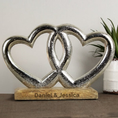 unusual ornaments-personalised free text double heart-&-love-heart-ornament uk-blue heart meaning-yellow heart emoji meaning-black heart meaning-ornaments-stand-love-hearts-ornaments-figurines-statue