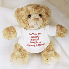Load image into Gallery viewer, personalised teddy message bear-personalised red message teddy bear gift