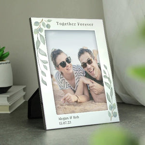 Personalised Botanical 6x4 Silver Photo Frame Gifts For Couples