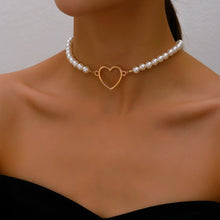 Load image into Gallery viewer, Boho pearls with heart pendant jewelry