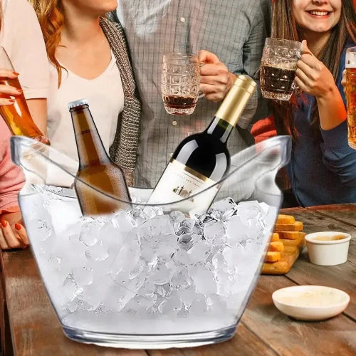 Large acrylic ice bucket chiller for wine and drinks