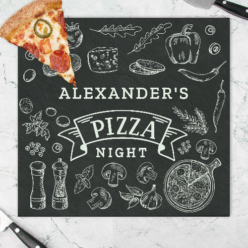 Personalised Pizza Glass Chopping cheese board