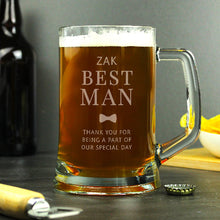 Load image into Gallery viewer, Engraved Best Man tankard keepsake gift idea for groomsmen