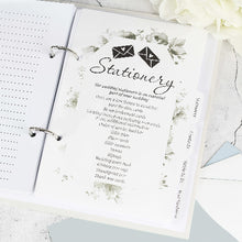 Load image into Gallery viewer, Stationery guide with floral design Floral design personalized wedding binder