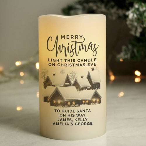 LED Christmas candle personalised gift – cosy holiday home decoration idea