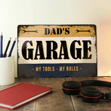 Load image into Gallery viewer, Custom Garage Metal Sign – Personalised Wall Decor for Him
