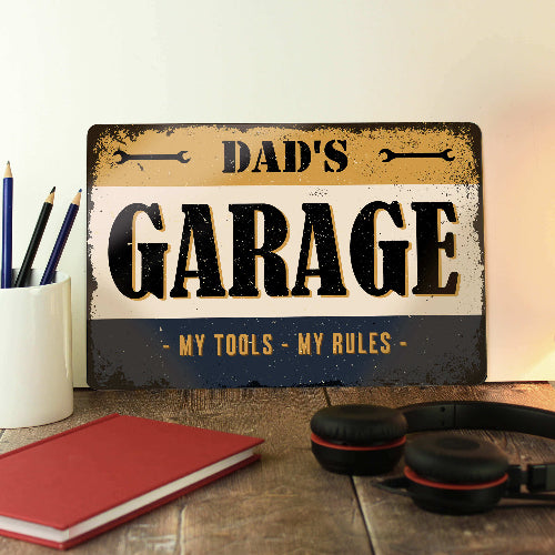 Custom Garage Metal Sign – Personalised Wall Decor for Him