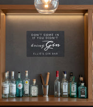 Load image into Gallery viewer, personalised gin metal sign for home bar décor