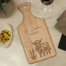 Load image into Gallery viewer, Rustic engraved paddle board for kitchen or cheese serving set