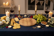 Load image into Gallery viewer, custom round wooden chopping board for couples