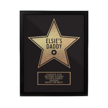 Load image into Gallery viewer, custom star award print in black frame