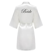 Load image into Gallery viewer, Personalized satin wedding robes with bride and bridesmaid names