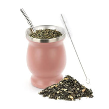 Load image into Gallery viewer, Stainless steel yerba mate cup with reusable bombilla filter straw