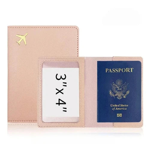 Pink airplane passport cover for safe travel
