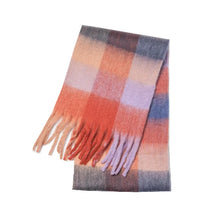 Load image into Gallery viewer, Plaid scarf with fringes cashmere pashmina scarf for winter