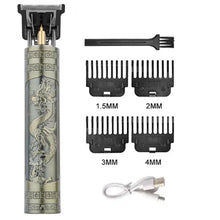 Load image into Gallery viewer, Rechargeable hair clipper with adjustable cutting length settings.