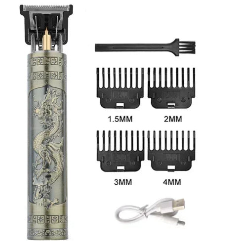 Rechargeable hair clipper with adjustable cutting length settings.