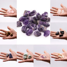 Load image into Gallery viewer,  Raw rose quartz and amethyst crystals for chakra healing