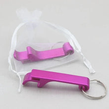 Load image into Gallery viewer, Practical personalised bottle opener keyrings for guests