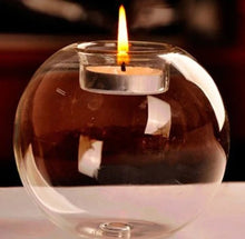 Load image into Gallery viewer, glass-ball-candle-holder-crystal-round-globe-tealight-candle-holder-crystal-candle-holder-uk-crystal-round-blobe-candle-holder-glass-crystal-candle-holders