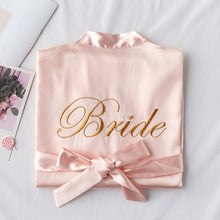 Load image into Gallery viewer,  bridal-robes-set-bridal-and-bridesmaid-satin-robe-lingerie-sexy-lace-sleepwear-women-casual-home-wear-satin-bathrobe-gown-bride-bridesmaid-wedding-robe-bridesmaid-bride-robe-satin-wedding-party-bridesmaid-bridal-party-robes