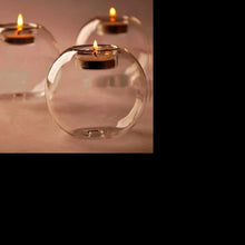 Load image into Gallery viewer, glass-ball-candle-holder-crystal-round-globe-tealight-candle-holder-crystal-candle-holder-uk-crystal-round-blobe-candle-holder-glass-crystal-candle-holders