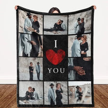 Load image into Gallery viewer, personalized blanket with photo collage tesco, personalized blanket with photo collage cheap, personalized blanket with photo collage amazon, best personalized, blanket with photo collage, personalised photo blanket, photo collage blanket uk