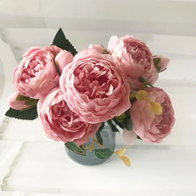 Load image into Gallery viewer, artificial-flowers-beautiful-rose-peony-artificial-silk-flowers-small-bouquet-home-party-spring-wedding-decoration-fake-flower