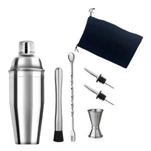  Martini shaker drink mixer bartending kit in stainless steel finish