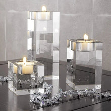 Load image into Gallery viewer, Crystal glass tealight candle holder