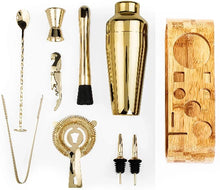 Load image into Gallery viewer,  10-Piece Cocktail Bar Set Mixology Kit with Bamboo Stand &amp; Bar Tools