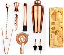 Load image into Gallery viewer, Mixology bartender kit for home bar with shaker, strainer, and tools
