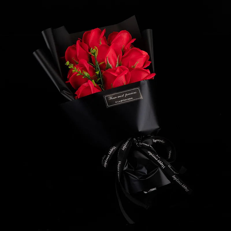 9 Heads Soap Flower Rose Bouquet | Artificial Roses For Gifts & Decor
