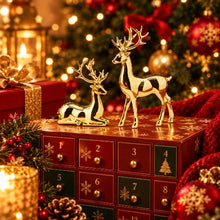 Load image into Gallery viewer, Gold reindeer figurines  for festive table decorations Christmas