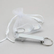 Load image into Gallery viewer, Bottle opener keyring favours for wedding reception tables