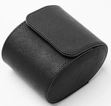 Load image into Gallery viewer, Compact 1-slot leather watch roll for single timepiece protection