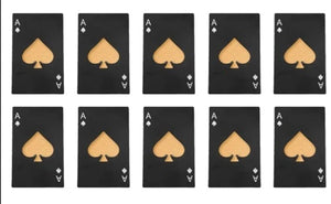 Stainless steel playing card beer opener party favor