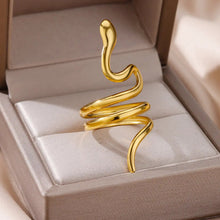Load image into Gallery viewer, Gold spiral ring in a jewelry box