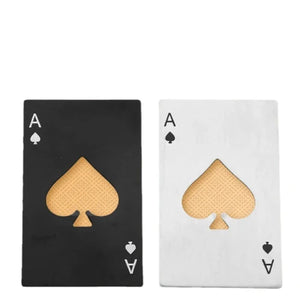 Stylish wedding party favor playing card beer opener