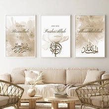 Load image into Gallery viewer, 3PCS Islamic posters with Arabic calligraphy and floral design