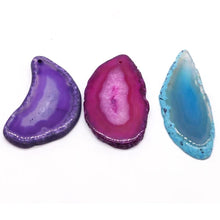 Load image into Gallery viewer,  Colorful gemstone slice pendant for handmade crafts