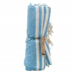 Soft cotton towel blanket ideal for travel or camping